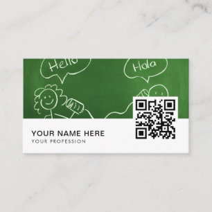 Carte De Visite Traducteur espagnol anglais QR Code