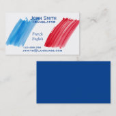 Carte De Visite Traducteur indépendant Interprète de langue frança (Devant / Derrière)