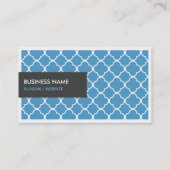 Carte De Visite Traducteur - Moderne Quatrefoil bleu (Dos)