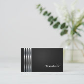 Carte De Visite Traducteur professionnel Black Silver (Debout devant)
