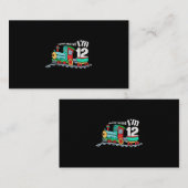 Carte De Visite Train 12e anniversaire Garçon Train 12 ans pour en (Devant / Derrière)