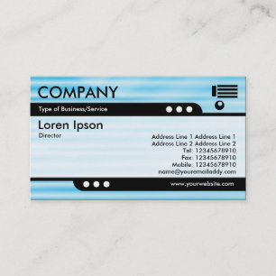 Carte De Visite Train à balles - bleu ondulé