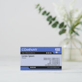 Carte De Visite Train à puce - Texture bleue en relief (Debout devant)