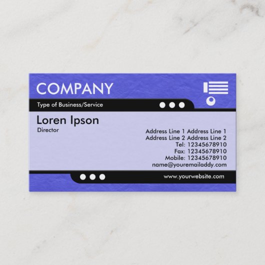 Carte De Visite Train à puce - Texture en papier bleu crissé (Devant)