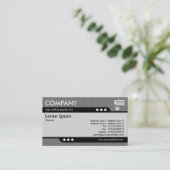 Carte De Visite Train à puce - Texture gravée gris moyen (Debout devant)