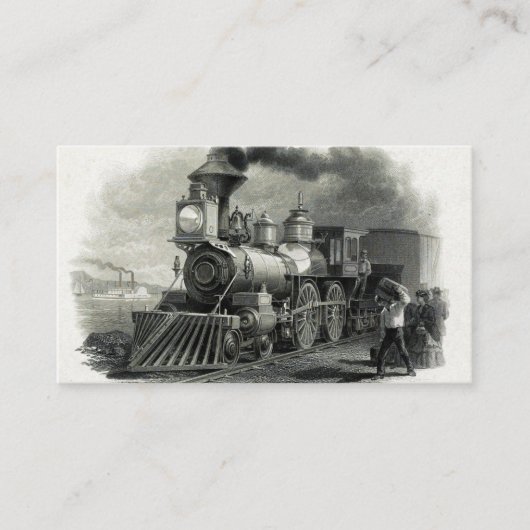 Carte De Visite Train à vapeur vintage (Devant)