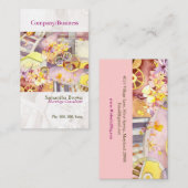 Carte De Visite Train de fleurs Artsy aquarelle (Devant / Derrière)