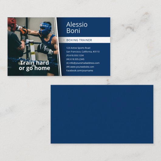 Carte De Visite Train dur | Formateur de boxe (Devant / Derrière)
