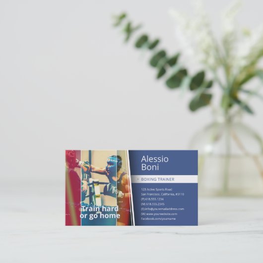 Carte De Visite Train dur | Formateur de boxe (Debout devant)