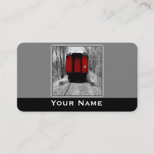 Carte De Visite Train ferroviaire Black and Red Heritage