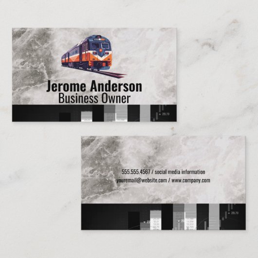 Carte De Visite Train sur rail (Devant / Derrière)