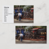 Carte De Visite Train - vapeur - le travail de conducteurs (Devant / Derrière)