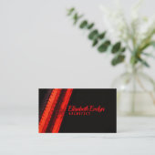 Carte De Visite Traînées rouges vibrantes sur toile sombre (Debout devant)