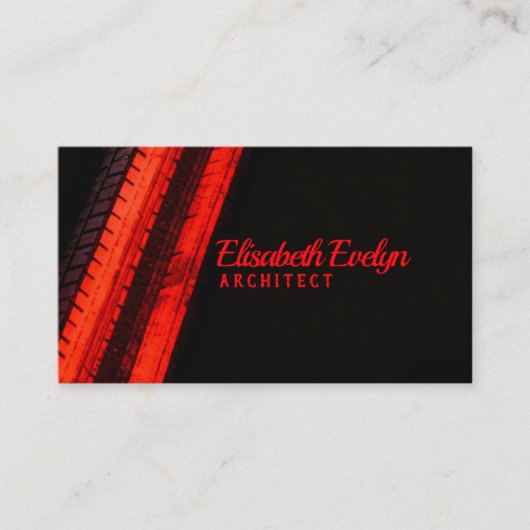 Carte De Visite Traînées rouges vibrantes sur toile sombre (Devant)