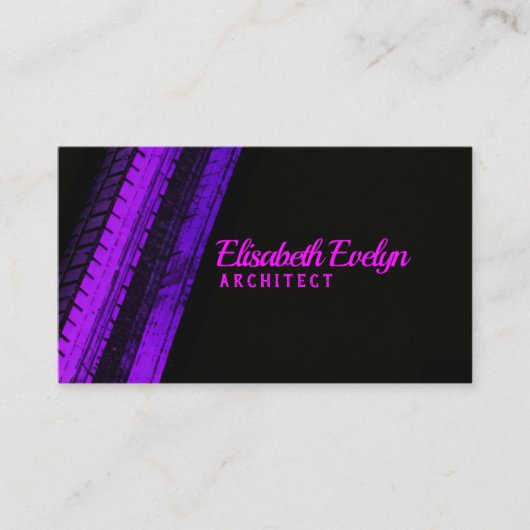 Carte De Visite Traînées Violet Vibrant sur Toile Sombre (Devant)