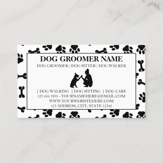 Carte De Visite Trainer chien simples pattes (Dos)