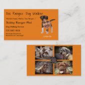 Carte De Visite Trainer de chien Walker Photo Publicité Grand (Devant / Derrière)