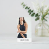 Carte De Visite Trainer de Fitness Coach moderne Photo QR Code (Debout devant)