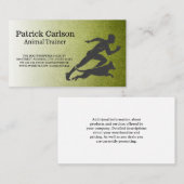 Carte De Visite Trainer Running with Dog | Turf (Devant / Derrière)