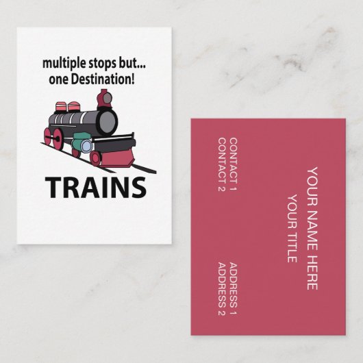 Carte De Visite Trains multiples arrêts mais une destination Train (Devant / Derrière)