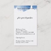 Carte De Visite trait de brosse Abstrait couleur bleu aquarelle (Dos)