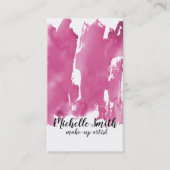 Carte De Visite trait de brosse Abstrait couleur rose aquarelle (Devant)