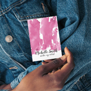 Carte De Visite trait de brosse Abstrait couleur rose aquarelle