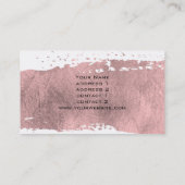 Carte De Visite trait de peinture or rose sur marbre noir et blanc (Dos)