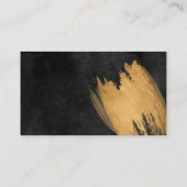 Carte De Visite Trait de pinceau aquarelle or noir (Dos)