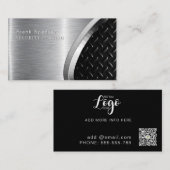 Carte De Visite Trait métallique gras SURCUITÉ Black & silver Busi (Devant / Derrière)