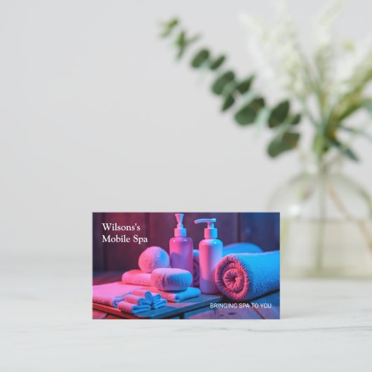 Carte De Visite Traitement de massage Spa mobile (Debout devant)