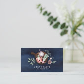 Carte De Visite Traiteur Aquarelle Bleue (Debout devant)
