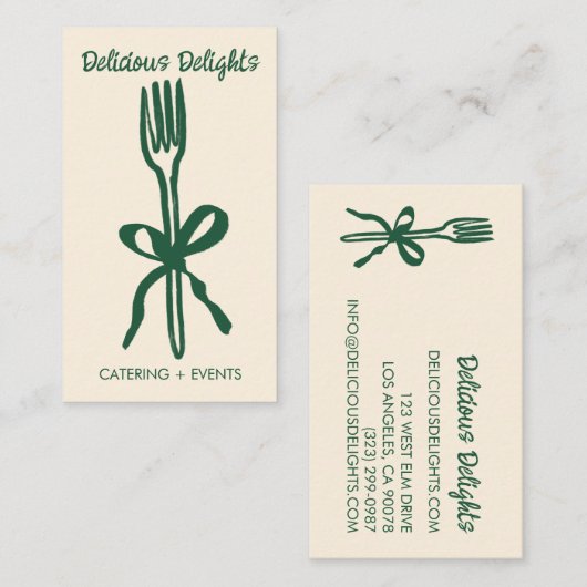 Carte De Visite Traiteur Chef Organisation d'événements Préparatio (Devant / Derrière)