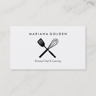 Carte De Visite Traiteur chef Spatula & Whisk