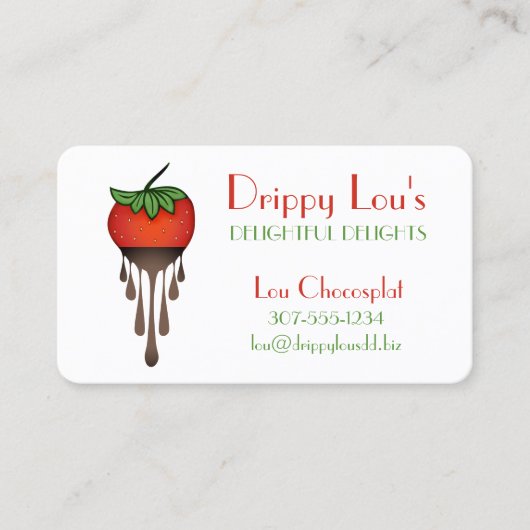 Carte De Visite traiteur de fraise couverte chocolat (Devant)