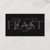 Carte De Visite Traiteur minimal buffet rose noir (Devant)