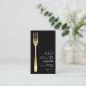 Carte De Visite traiteur noir d'or (Debout devant)