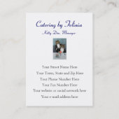 Carte De Visite Traiteur, propriétaire de restaurant, (Dos)