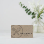 Carte De Visite Traiteur Restauration Alimentaire  (Debout devant)