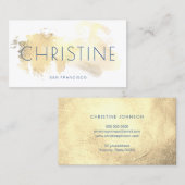 Carte De Visite traits de peinture faux or (Devant / Derrière)