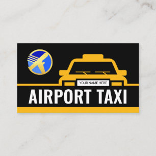 Carte De Visite Trajet de Taxi Jaune vers l'Aéroport