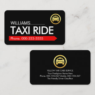 Carte De Visite Trajet en taxi moderne et élégant
