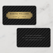 Carte De Visite Trame d'or noir sur noir (Devant / Derrière)