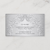 Carte De Visite Trame Vintage en gris argenté (Dos)