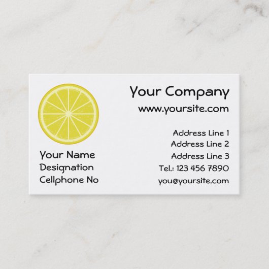 Carte De Visite Tranche de citron (Devant)