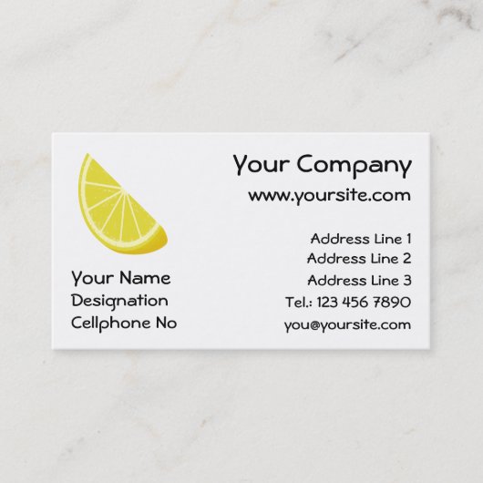 Carte De Visite Tranche de citron (Devant)