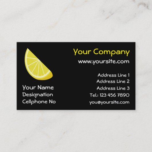 Carte De Visite Tranche de citron (Devant)