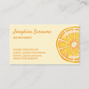Carte De Visite Tranche de fruit orange Nutritionniste Diététiste 