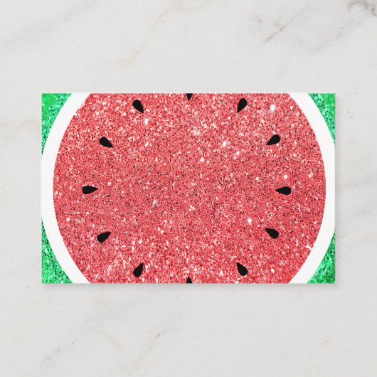 Carte De Visite tranche de pastèque en faux parties scintillant (Dos)