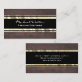 Carte De Visite Tranche métallique Brown texture or (Devant / Derrière)